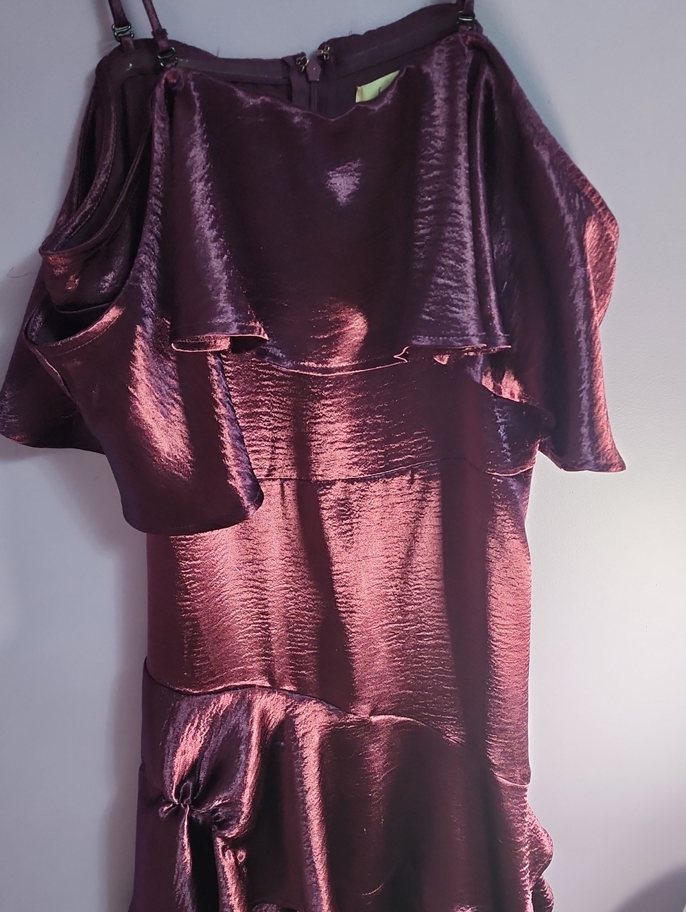 Francesca's Collections Satin Ruffle Dress Purple